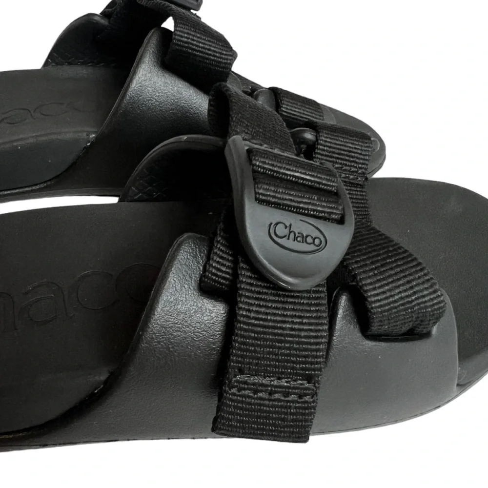 Chaco Sandals Kids Chillo Slides Flip Flop Solid Black Shoes Size‎ 1